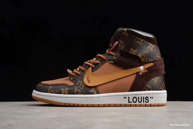MaikeSneakers Off-Louis x 1 Jordan AJ1 AQ0818-158 OW Air 0818